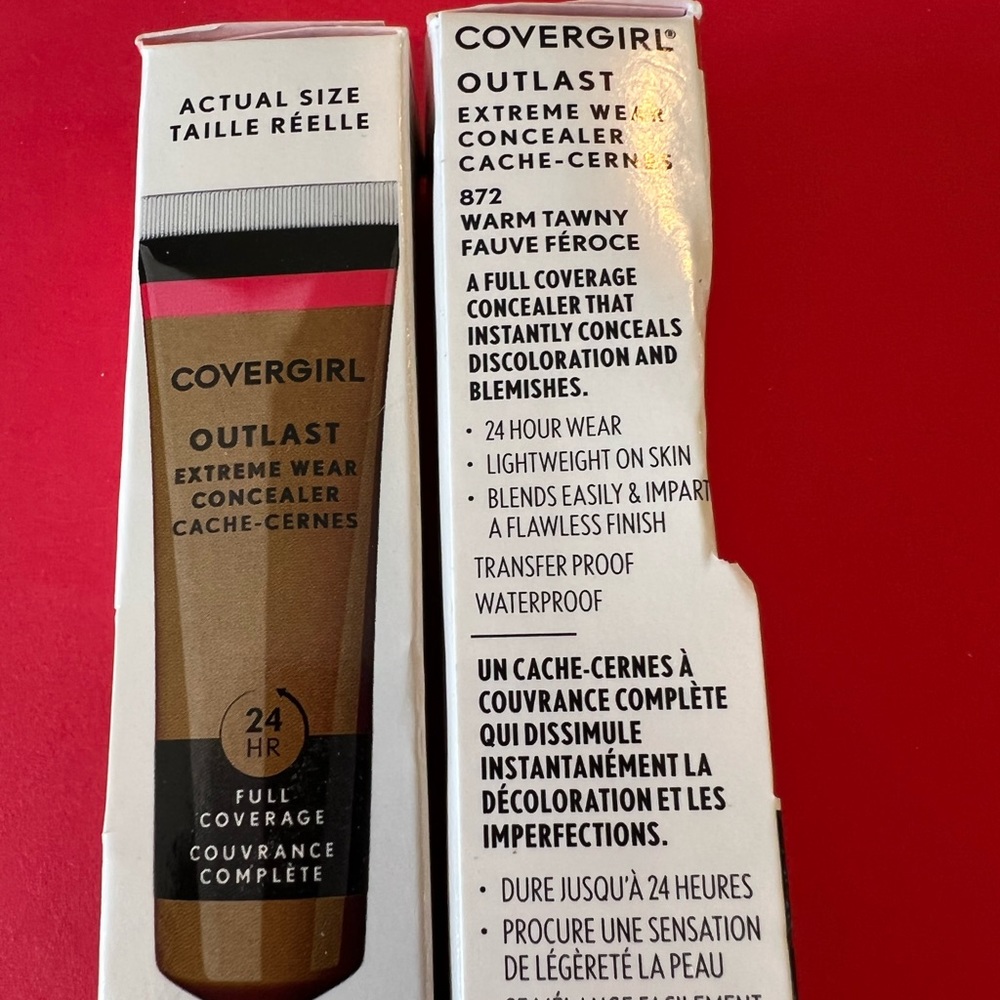 Set of 2 - Covergirl Outlast Extreme Wear Concealer NIB Warm Tawny # 872